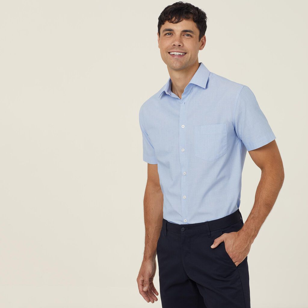 Poly Cotton End On End Short Sleeve Shirt