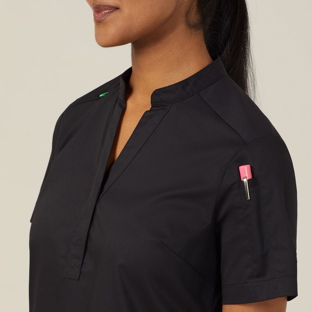 Next-Gen Antibacterial Active Blackburn Mandarin Collar Scrub Top