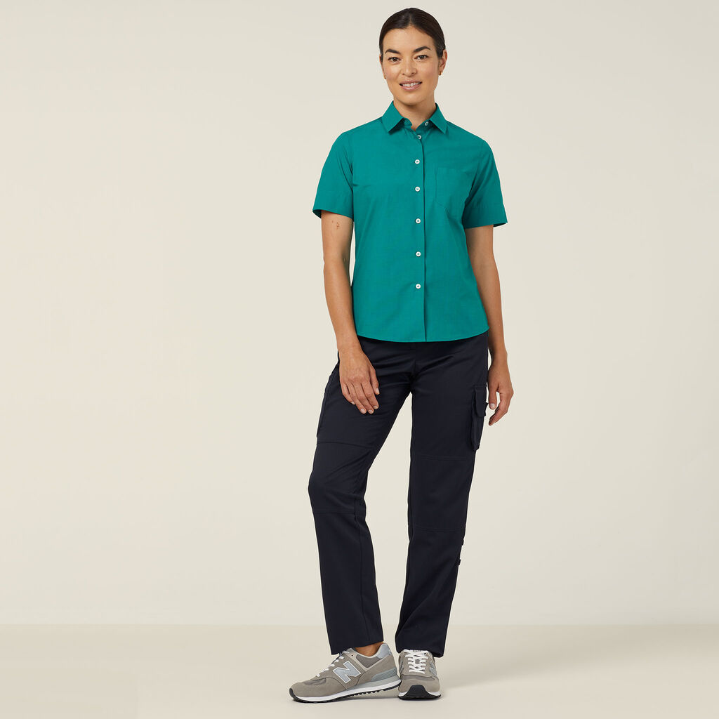 Poly Cotton End On End Short Sleeve Shirt