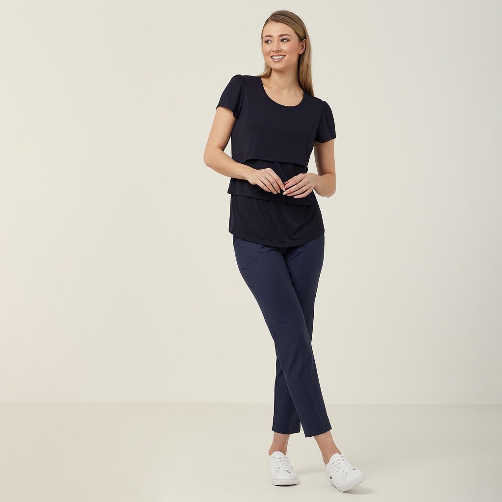 Matt Jersey Short Sleeve Layered Top