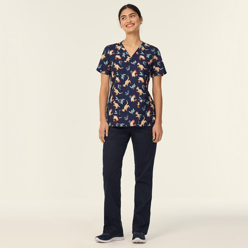 Native Festive Scrub Top