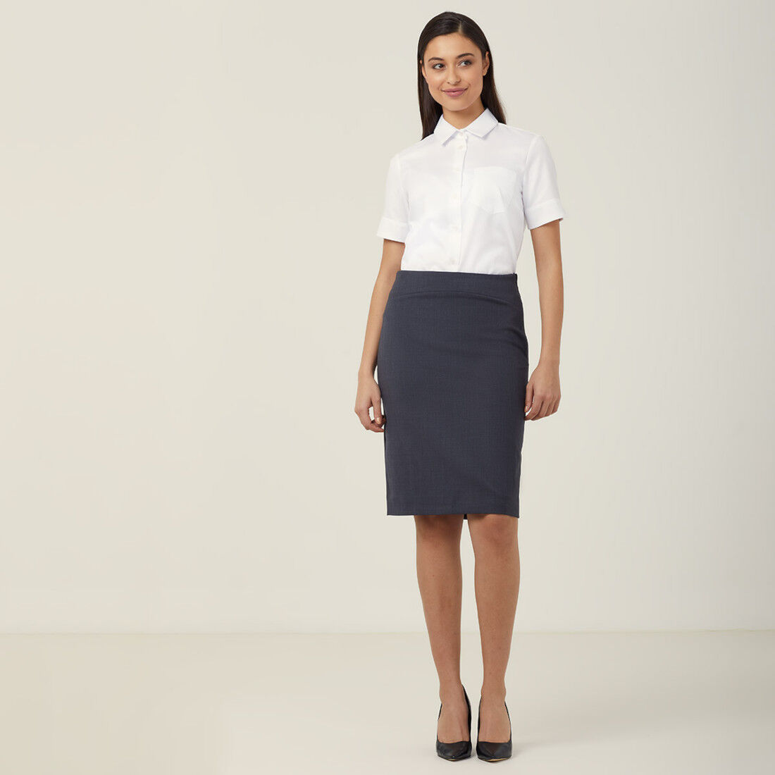 Sharkskin Detail Pencil Skirt