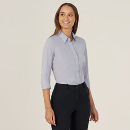 Gingham 3/4 Sleeve Tuck Shirt