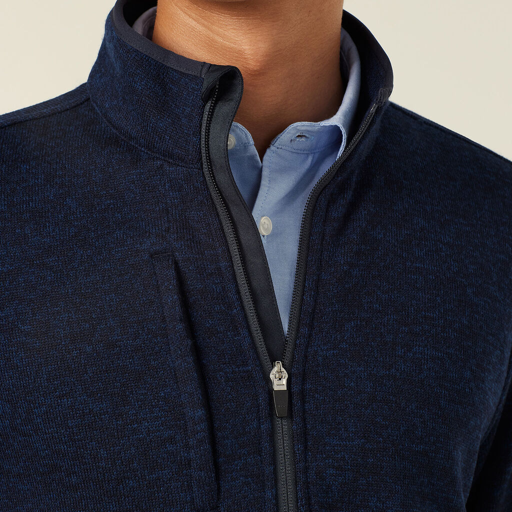 Men's Textured Fleece Zip Front Jacket