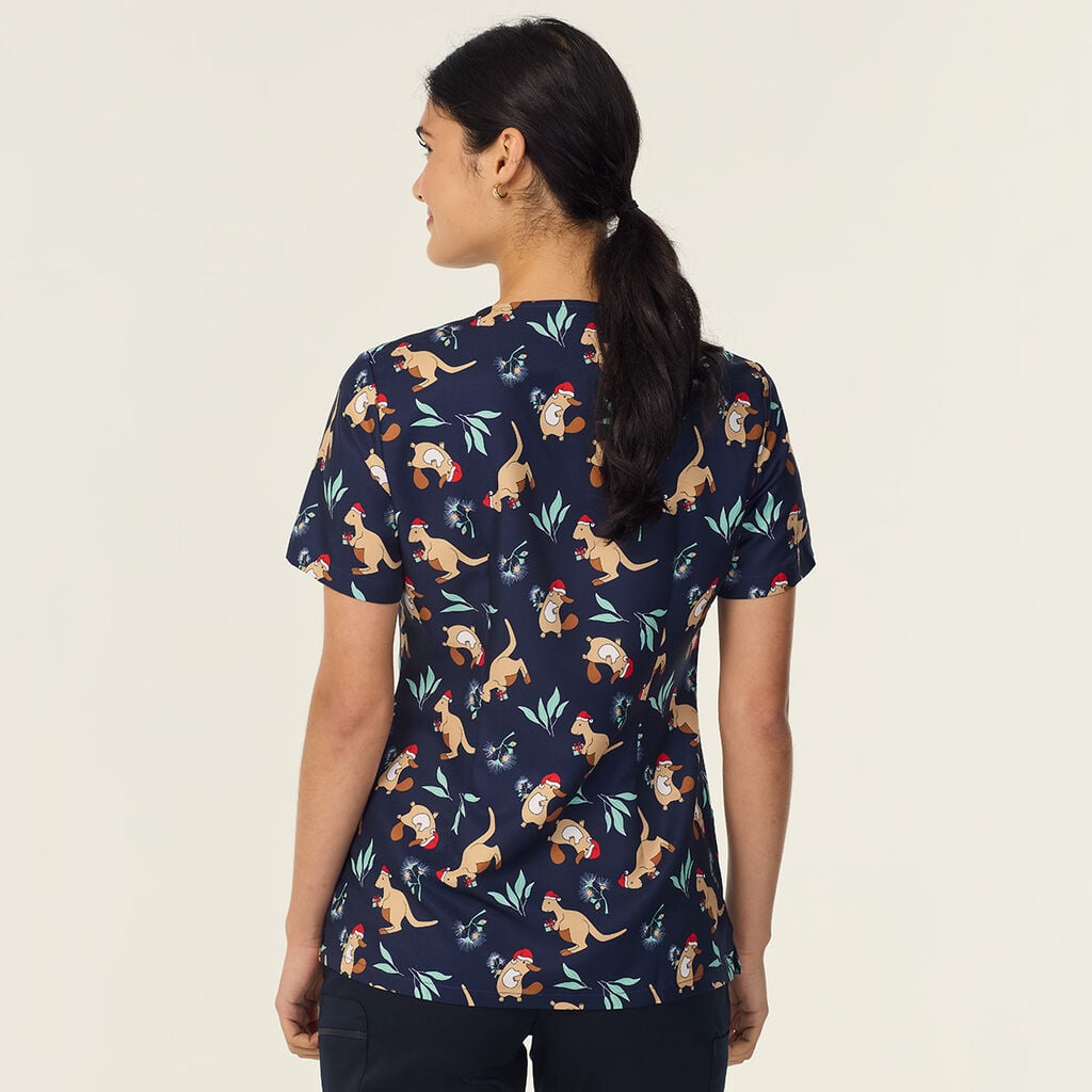 Native Festive Scrub Top