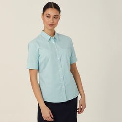 Avignon Fine Block Stripe Stretch Short Sleeve Shirt