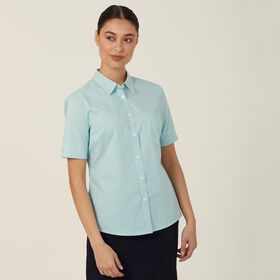 Avignon Fine Block Stripe Stretch Short Sleeve Shirt