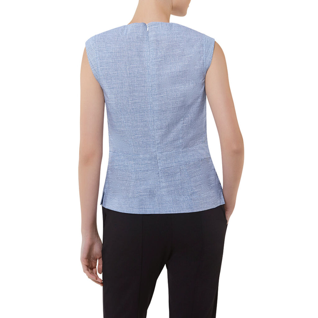 Stretch Cotton Blend Sleeveless Shell Top