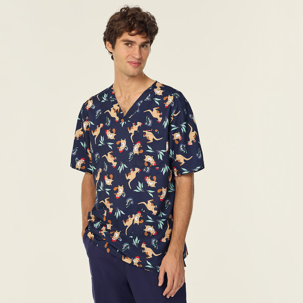 Native Festive Scrub Top