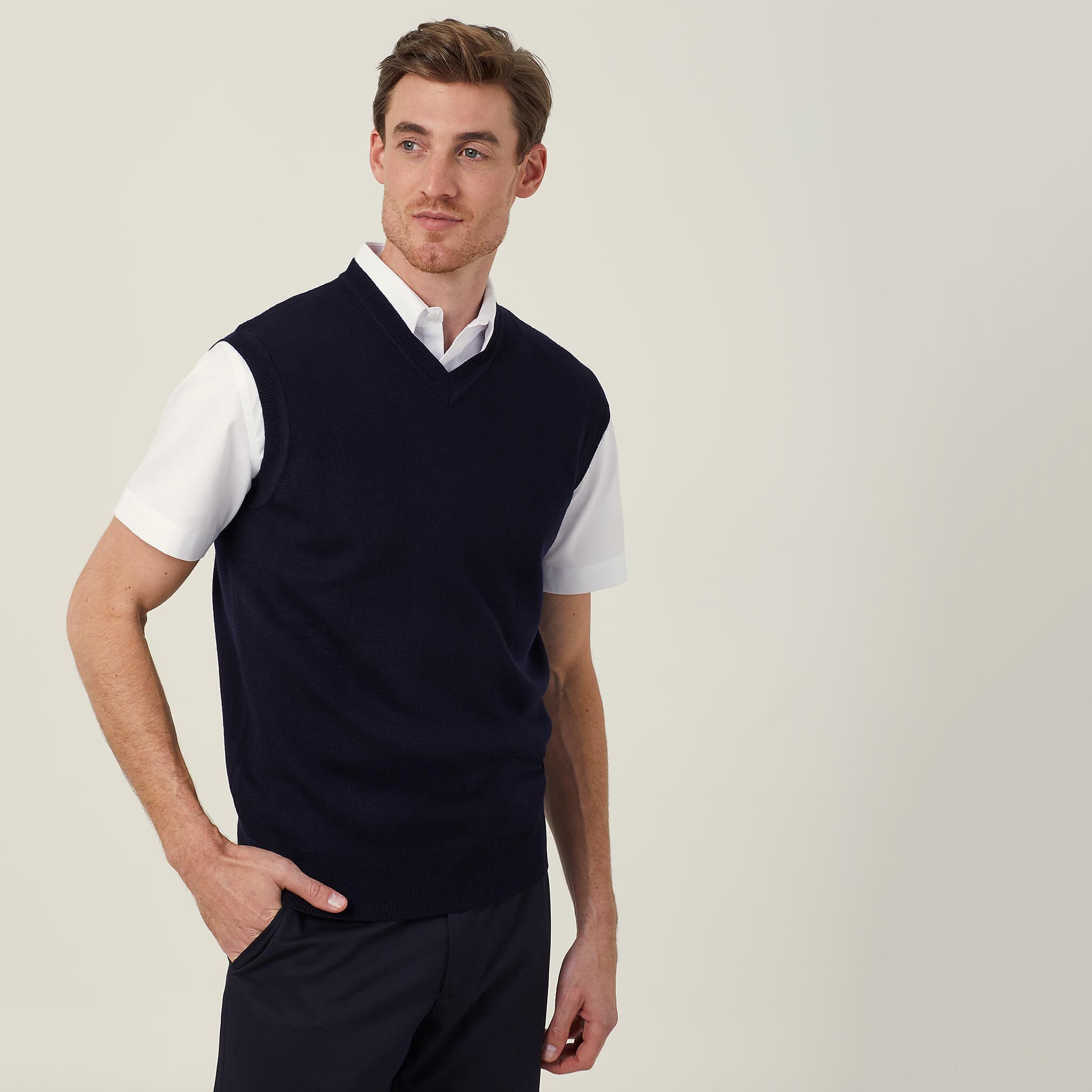 Wool Rich V Neck Vest