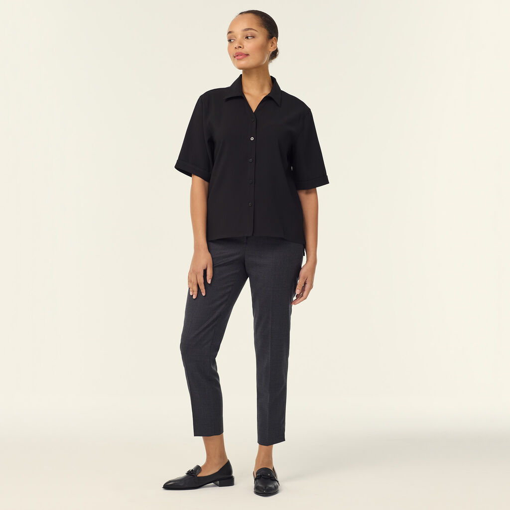 Heavy Stretch Georgette Short Sleeve Shirt