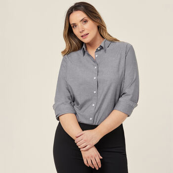 Cotton Chambray Long Sleeve Relaxed Shirt