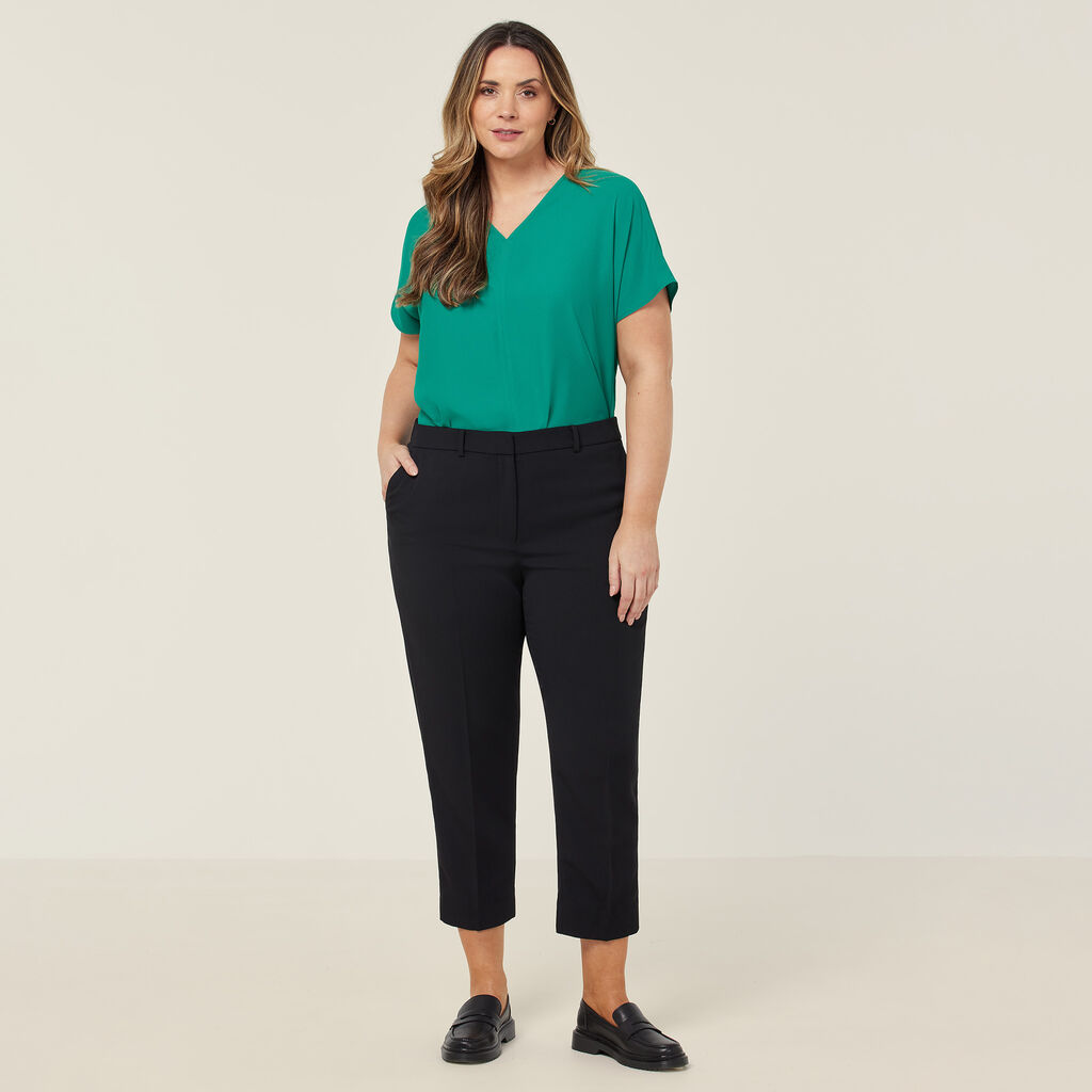 Crepe Stretch High Waist Cropped Pant