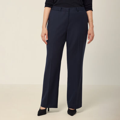 Wool Blend Twill  Secret Waist Regular Fit Pant