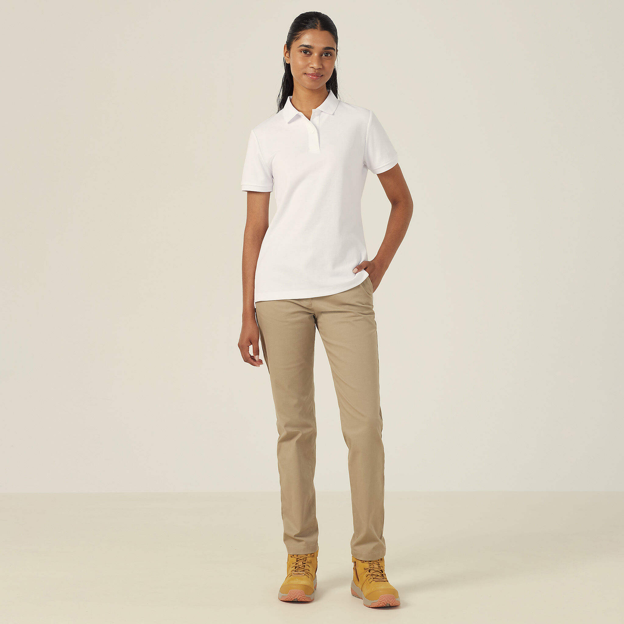 White polo chino pants store