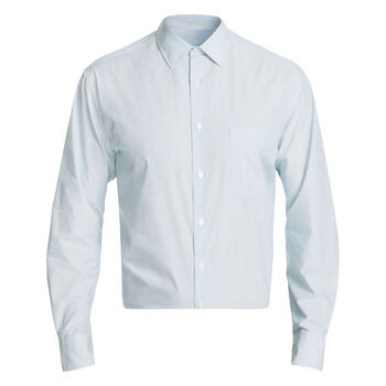 Poly Cotton Textured Stripe Long Sleeve Shirt