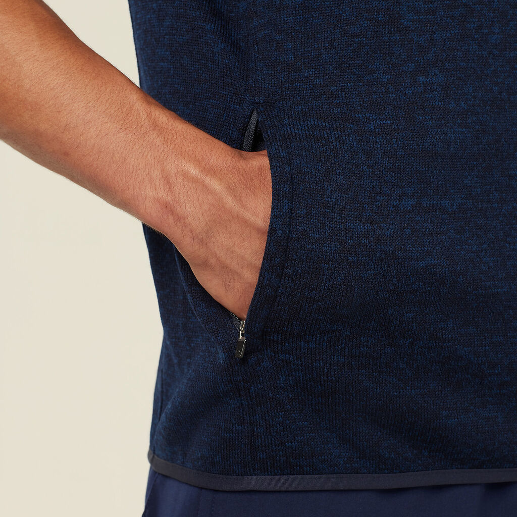 Men's Textured Fleece Zip Front Vest