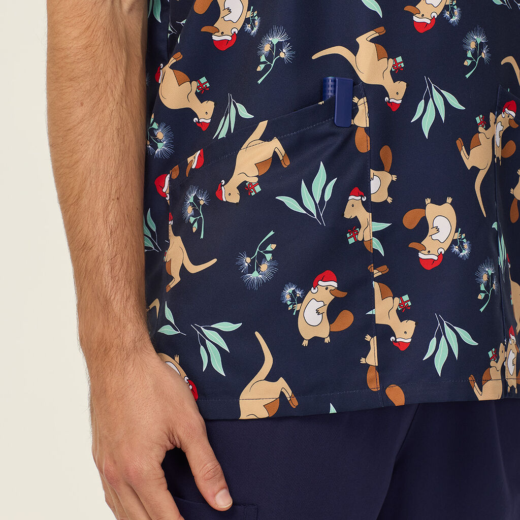 Native Festive Scrub Top