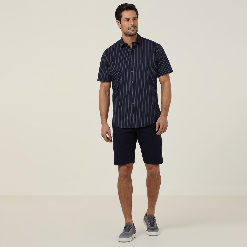 Avignon Pinstripe Stretch Short Sleeve Shirt