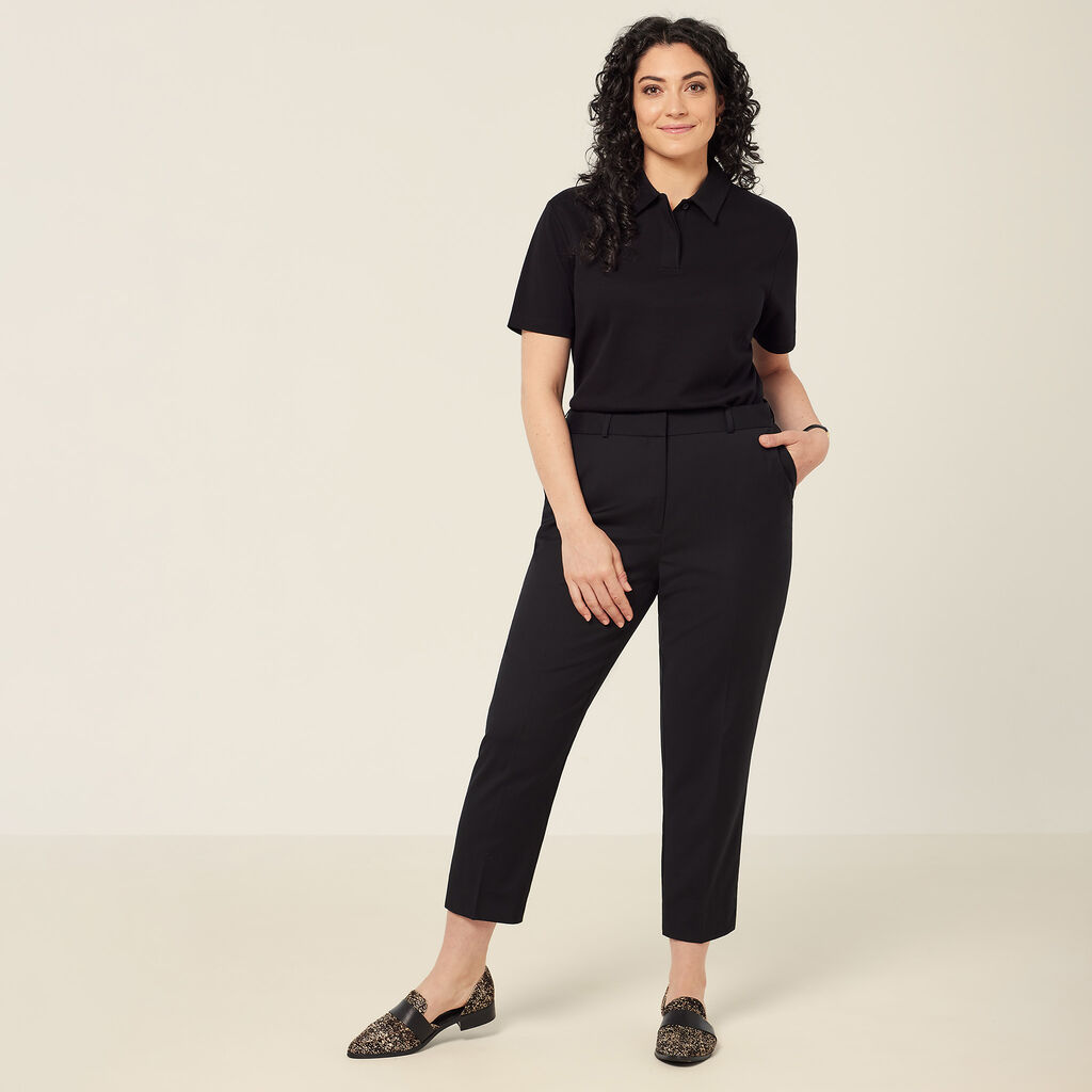 Wool Blend Twill Secret Waist Slim Leg Pant