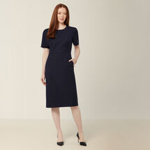 Wool Blend Twill Short Sleeve Dress