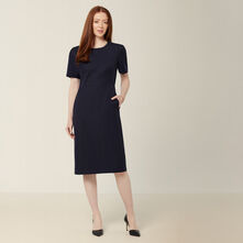 Wool Blend Twill Short Sleeve Dress