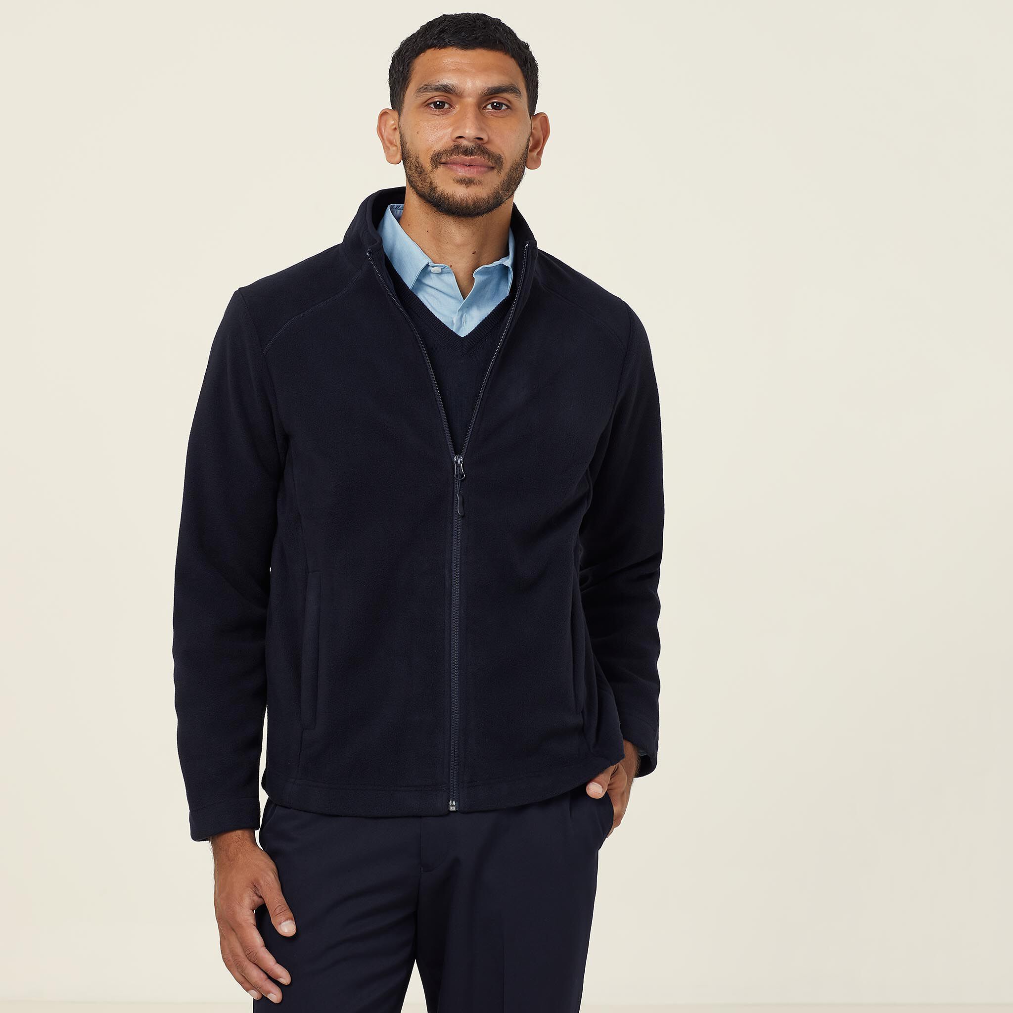 Navy blue polar fleece jacket online
