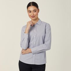 Avignon Fine Block Stripe Stretch Long Sleeve Shirt