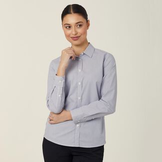 Avignon Fine Block Stripe Stretch Long Sleeve Shirt