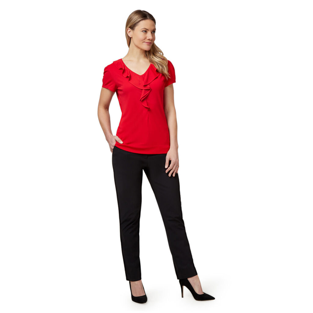 Matt Jersey Cap Sleeve Ruffle T-Top