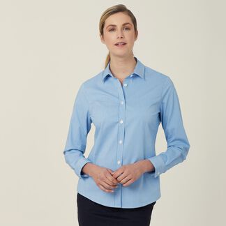 Avignon Gingham Check Stretch Long Sleeve Slim Shirt