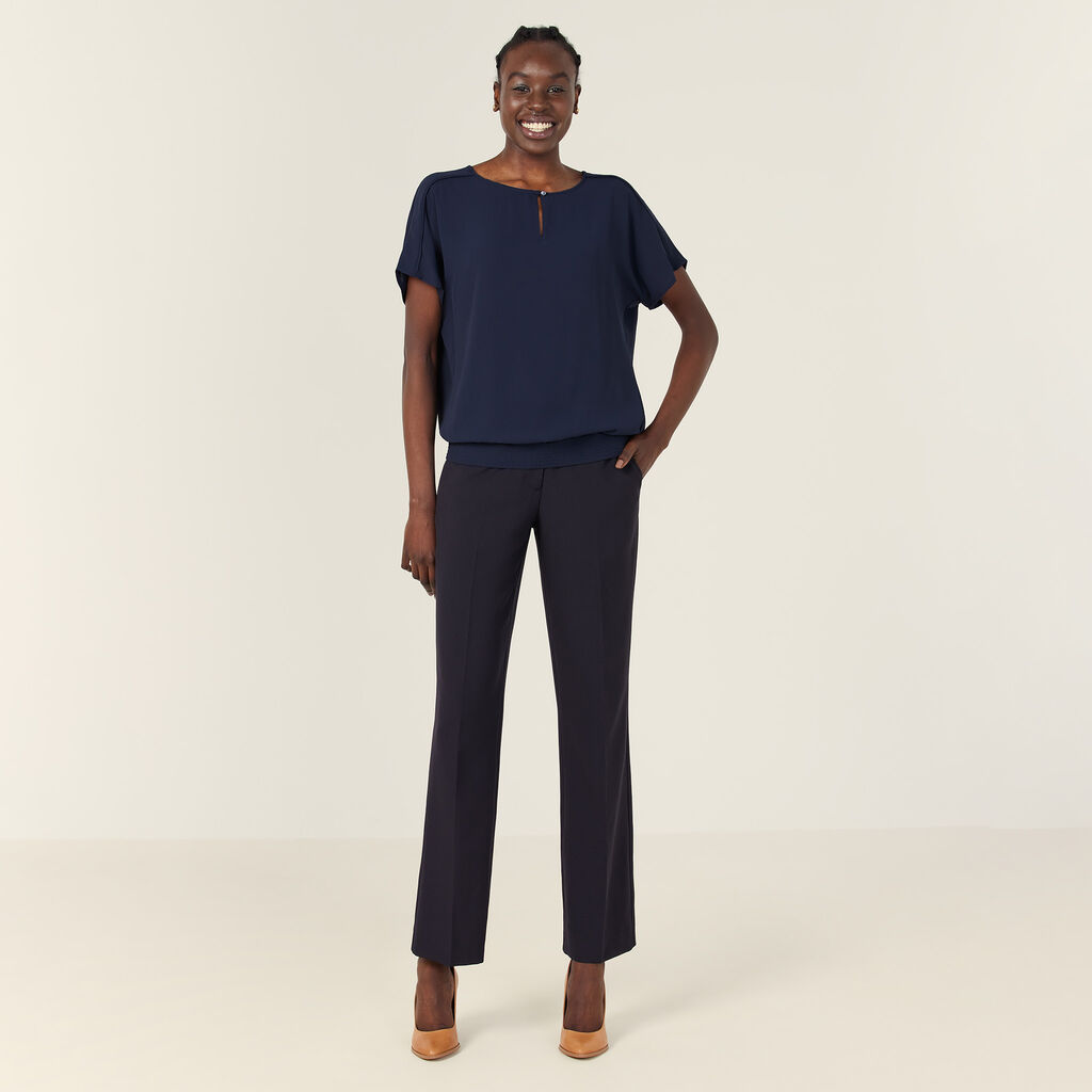 Georgie Short Sleeve Rib Hem Top