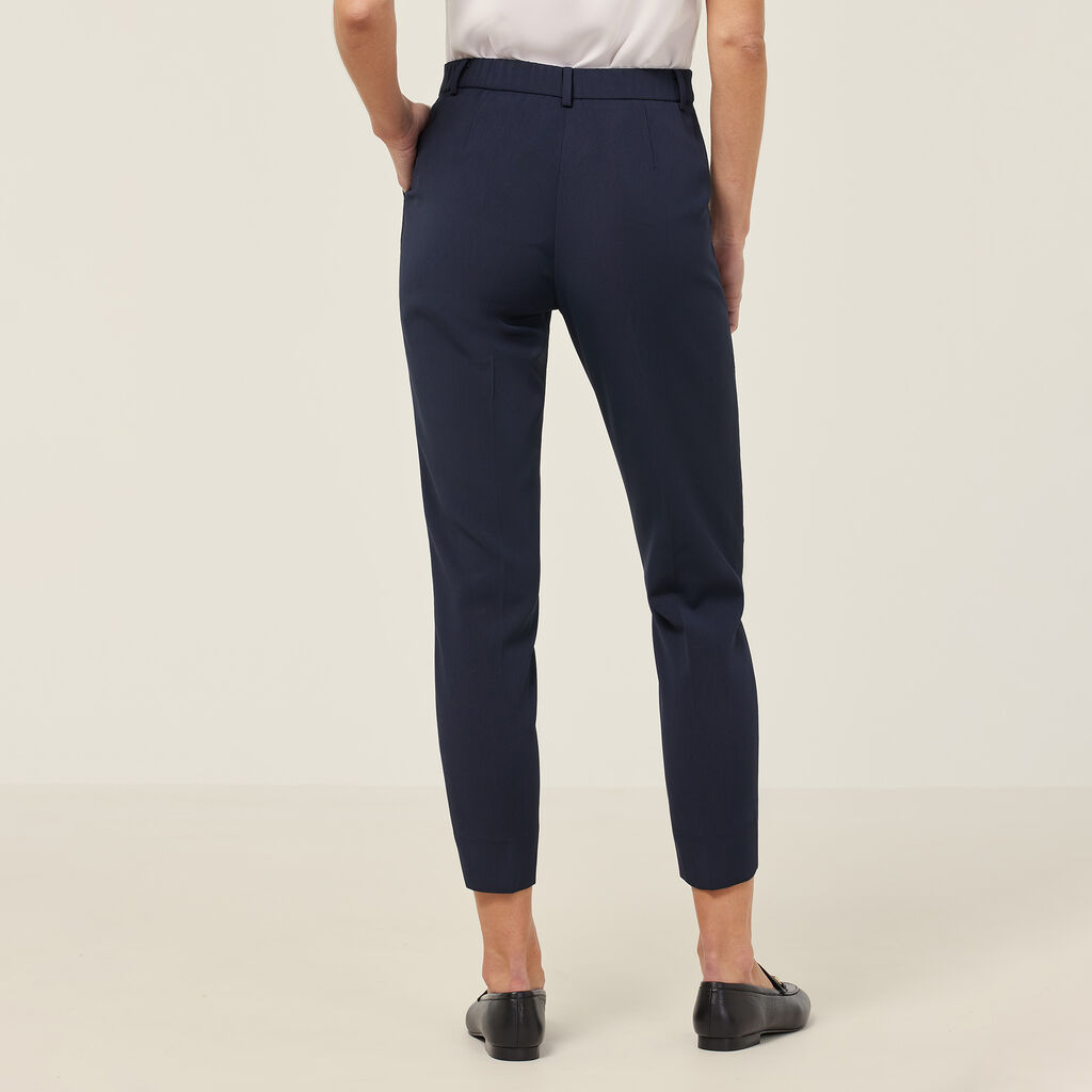 Crepe Stretch High Waist Cropped Pant