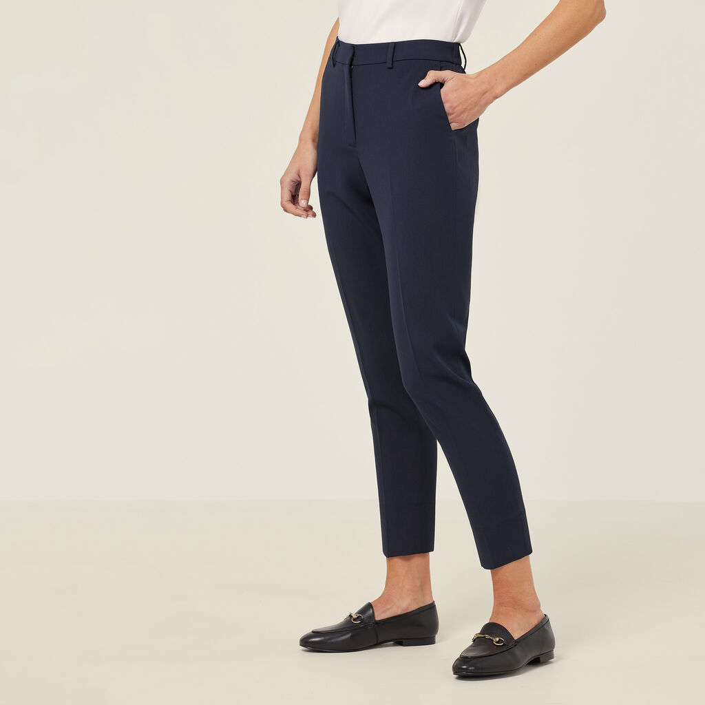 Crepe Stretch High Waist Cropped Pant