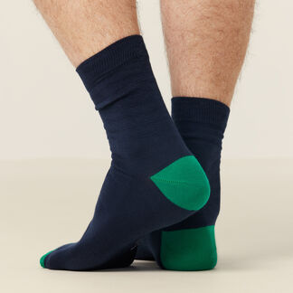 Contrast Cotton Blend Crew Socks