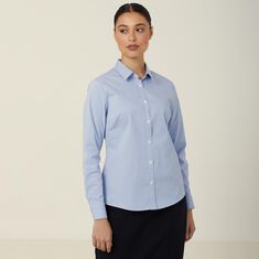 Avignon Gingham Check Stretch Long Sleeve Slim Shirt