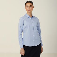 Avignon Gingham Check Stretch Long Sleeve Slim Shirt