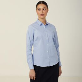 Avignon Gingham Check Stretch Long Sleeve Slim Shirt