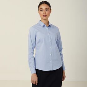 Avignon Gingham Check Stretch Long Sleeve Slim Shirt