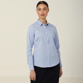 Avignon Gingham Check Stretch Long Sleeve Slim Shirt