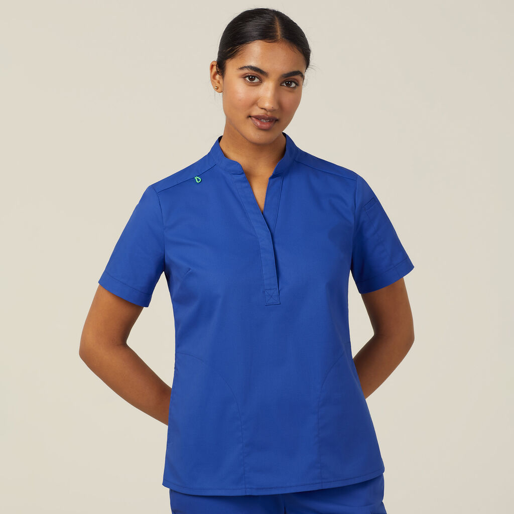 Next-Gen Antibacterial Active Blackburn Mandarin Collar Scrub Top