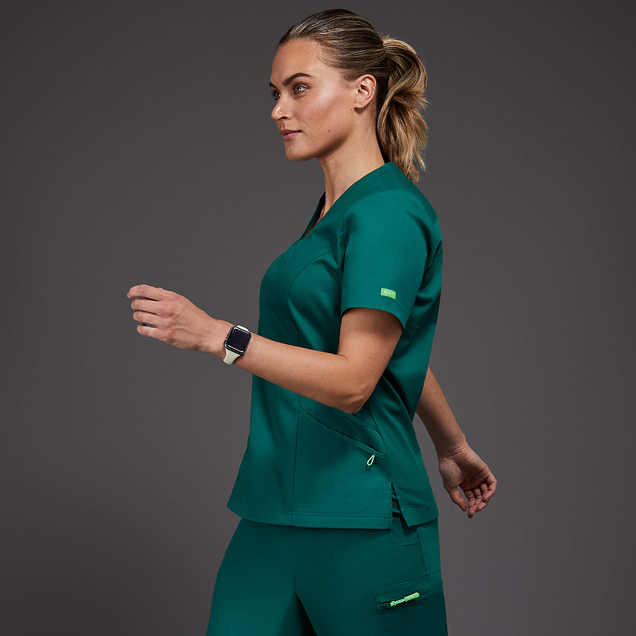 Green store scrub jacket