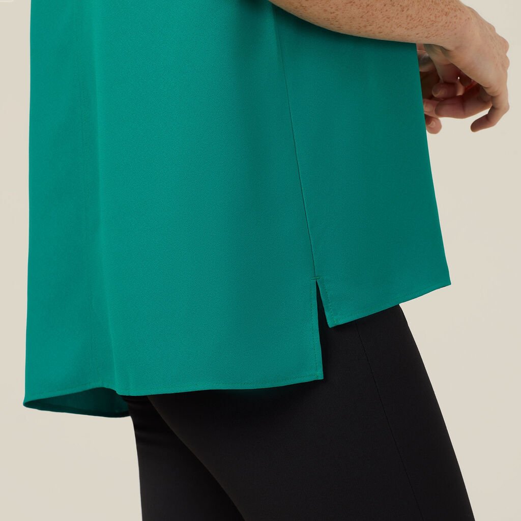 French Georgette Short Sleeve V-Neck Top