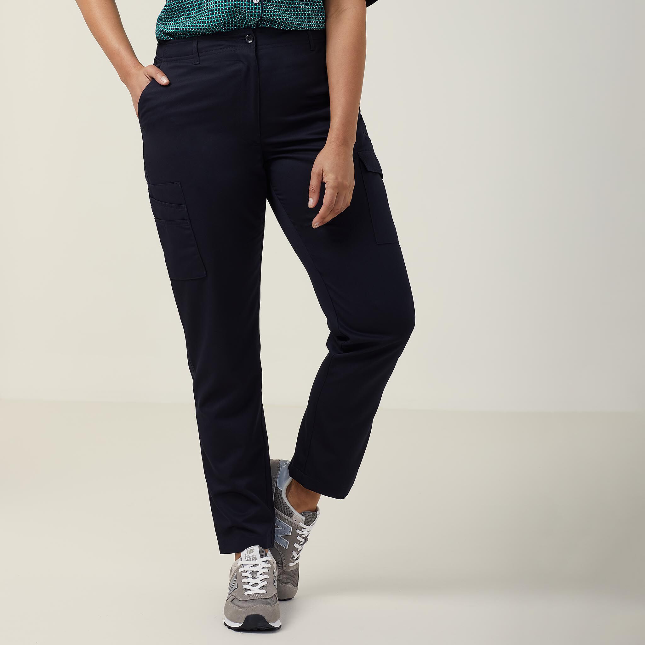 Navy blue skinny cargo pants womens top