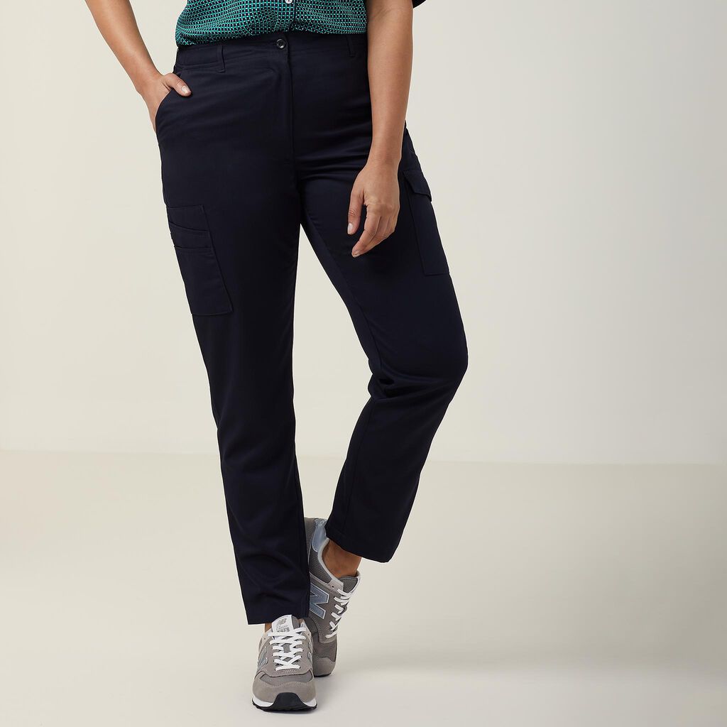 BELT LOOP WAIST PANTS - Navy blue