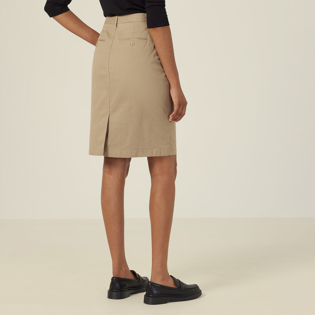 Stretch Cotton Chino Skirt
