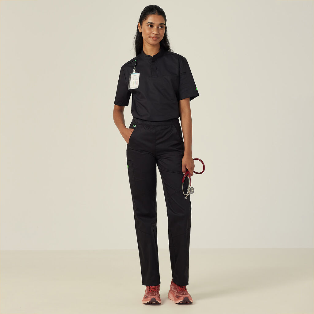 Next-Gen Antibacterial Active Doherty Mandarin Collar Scrub Top