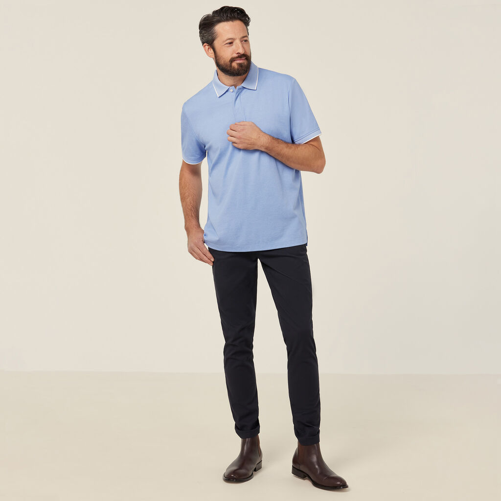 Textured Cotton Poly Short Sleeve Polo