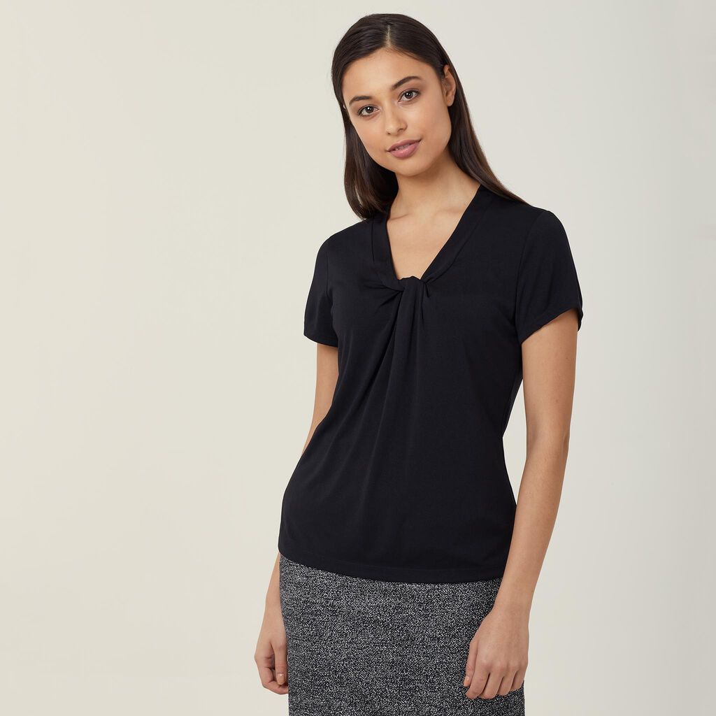 Matt Jersey Twist Neck Top