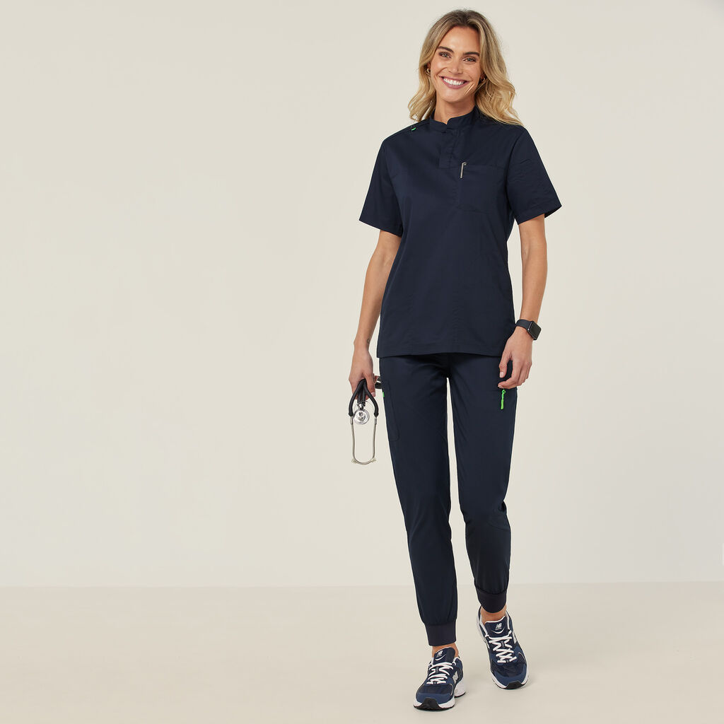 Next-Gen Antibacterial Active Doherty Mandarin Collar Scrub Top